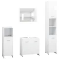 Ensemble de meubles de salle de bain 4 pcs Blanc Aggloméré