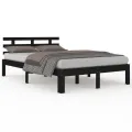 Cadre de lit Noir Bois massif 200x200 cm