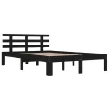 Cadre de lit Noir Bois massif 200x200 cm
