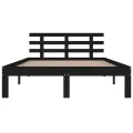 Cadre de lit Noir Bois massif 200x200 cm