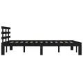 Cadre de lit Noir Bois massif 200x200 cm