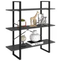 Bibliothèque Gris 100x30x105 cm Aggloméré