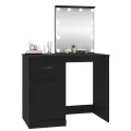 Coiffeuse avec LED noir 90x50x132,5 cm bois d'ingénierie
