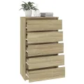 Commode Chêne sonoma 60x36x103 cm Bois d'ingénierie