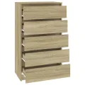 Commode Chêne sonoma 60x36x103 cm Bois d'ingénierie