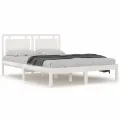 Cadre de lit Blanc Bois massif 200x200 cm