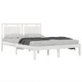 Cadre de lit Blanc Bois massif 200x200 cm