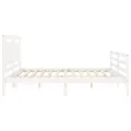 Cadre de lit avec tête de lit blanc 200x200 cm bois massif