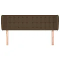 Tête de lit avec oreilles Marron foncé 147x23x78/88 cm Tissu