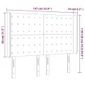 Tête de lit à LED Marron foncé 147x16x118/128 cm Tissu