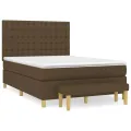 cadre de lit avec matelas Marron foncé 140x200 cm