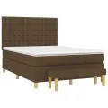 cadre de lit avec matelas Marron foncé 140x200 cm
