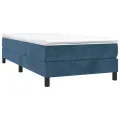 cadre de lit avec matelas Bleu foncé 90x200 cm