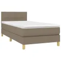 cadre de lit avec matelas LED Taupe 80x200 cm Tissu