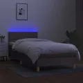cadre de lit avec matelas LED Taupe 80x200 cm Tissu