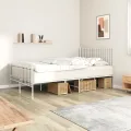 Cadre de lit métal avec tête de lit/pied de lit blanc 120x200cm