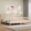 Cadre de lit avec tête de lit 200x200 cm bois massif