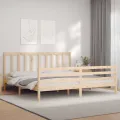 Cadre de lit avec tête de lit 200x200 cm bois massif