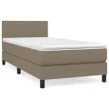 cadre de lit avec matelas Taupe 80x200 cm Tissu
