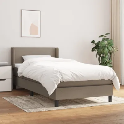 cadre de lit avec matelas Taupe 80x200 cm Tissu