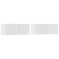 Ensemble de meubles TV 5 pcs Blanc Bois d'ingénierie