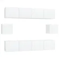 Ensemble de meubles TV 6 pcs Blanc Bois d'ingénierie