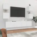 Ensemble de meubles TV 6 pcs Blanc Bois d'ingénierie
