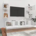 Ensemble de meubles TV 6 pcs Blanc Bois d'ingénierie