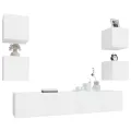 Ensemble de meubles TV 6 pcs Blanc Bois d'ingénierie