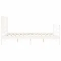 Cadre de lit avec tête de lit blanc King Size bois massif
