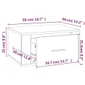 Tables de chevet murales 2 pcs Blanc brillant 50x36x25 cm