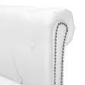 Canapé Chesterfield en forme de L cuir synthétique blanc