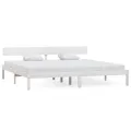 Cadre de lit Blanc Bois de pin massif 200x200 cm