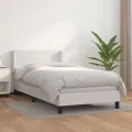 cadre de lit avec matelas Blanc 90x190 cm Similicuir