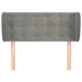 Tête de lit avec oreilles Gris clair 83x23x78/88 cm Velours