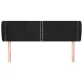 Tête de lit avec oreilles Noir 147x23x78/88 cm Velours