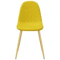 Chaises à manger lot de 2 Jaune moutarde Velours