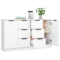 Buffets 2 pcs Blanc 60x30x70 cm Bois d'ingénierie