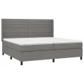 cadre de lit matelas LED Gris foncé 200x200 cm Tissu