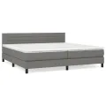 cadre de lit avec matelas Gris foncé 200x200cm Tissu