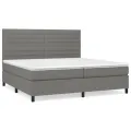 cadre de lit avec matelas Gris foncé 200x200cm Tissu