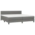 cadre de lit avec matelas Gris foncé 200x200cm Tissu
