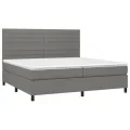 cadre de lit avec matelas Gris foncé 200x200cm Tissu