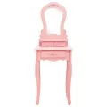 Ensemble de coiffeuse avec tabouret Rose 50x59x136 cm Paulownia