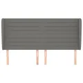 Tête de lit avec oreilles Gris foncé 203x23x118/128 cm Tissu