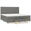 cadre de lit avec matelas Gris foncé 200x200cm Tissu