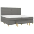 cadre de lit avec matelas Gris foncé 200x200cm Tissu