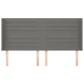 Tête de lit avec oreilles Gris foncé 203x16x118/128 cm Tissu