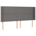 Tête de lit avec oreilles Gris 163x16x118/128 cm Similicuir