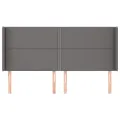 Tête de lit avec oreilles Gris 163x16x118/128 cm Similicuir